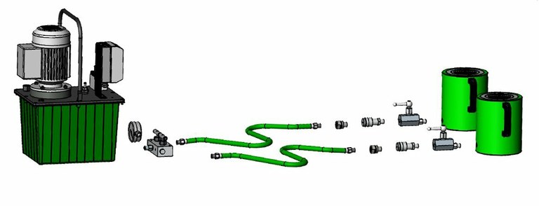 1 bơm điện phối với 2 kích