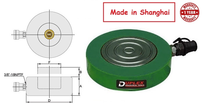 Ultra-low Height Cylinder duplex, stc-02510, kich thuy luc 25 tan, bom tay thuy luc, bom dien thuy luc,
