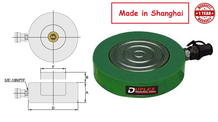 Ultra-low Height Cylinder duplex, stc-20010, kich thuy luc 200 tan, bom tay thuy luc, bom dien thuy luc,