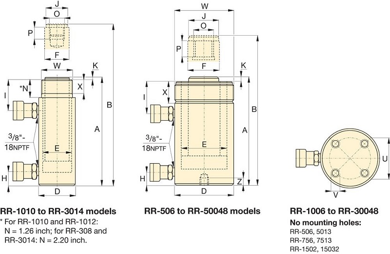 ban vẽ kích thươc kích enerpac