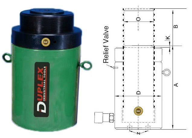 single acting lock nut cylinders, cll-504, hydraulic cylinder, hydraulic jack, duplex/shanghai, kich thuy luc 1 chieu, bom tay thuy luc, bom dien thuy luc,